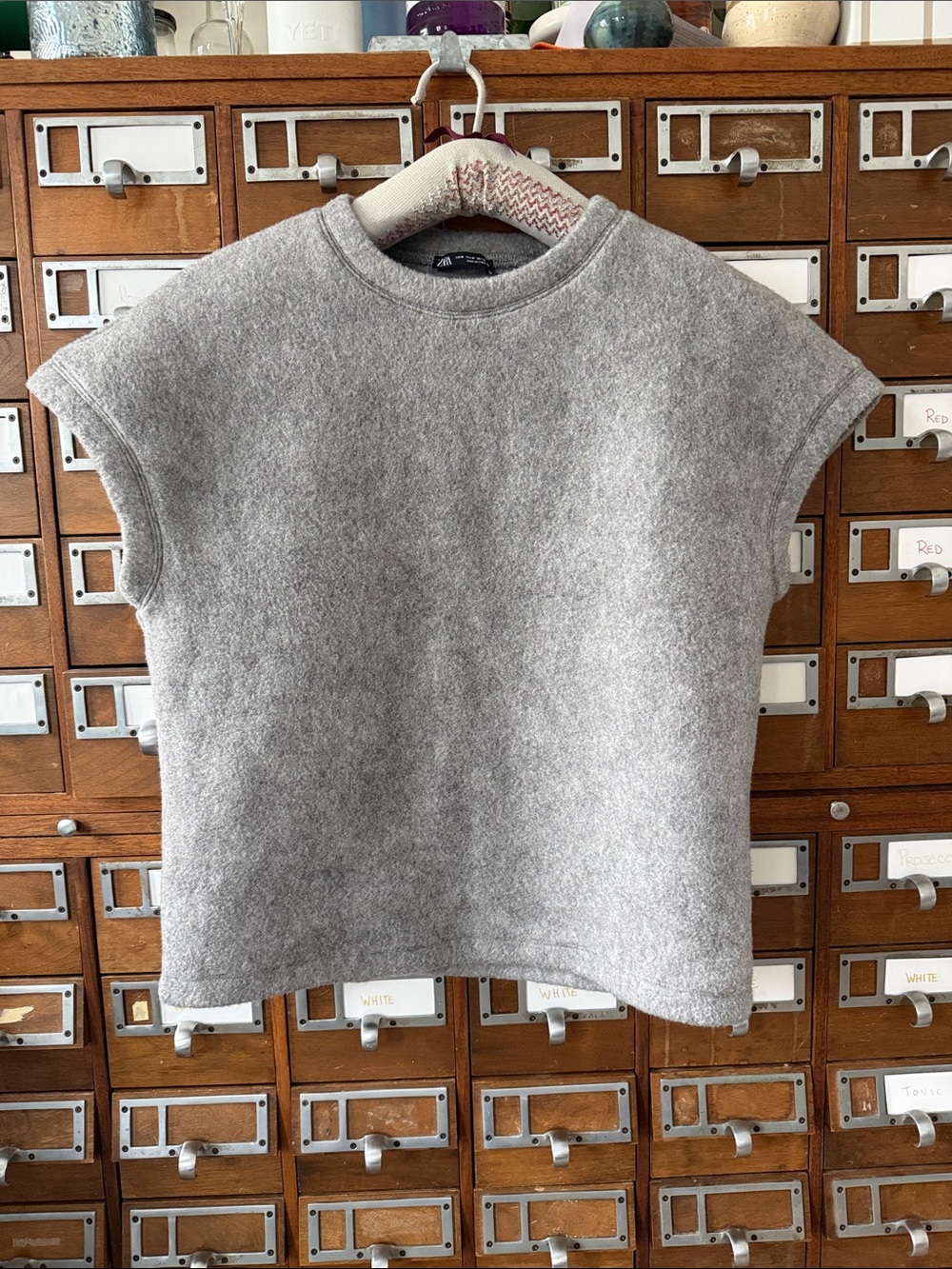 Zara Oversized Boxy Felt Sweater Vest Layer Size Medium